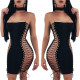 Sexy Bilateral Lace Up Chest Wrapping Slim Fit Dress
