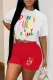 Fashion large print casual two-piece set