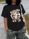 Fashion Letter Print Large Loose Short Sleeve T-shirt