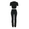 Fashionable casual popular micro wrinkled torn pants T-shirt set