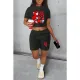 Fashion Large Print Casual Two Piece Set