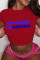 Fashion Letter Print Large Loose Short Sleeve T-shirt