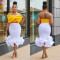 Fashion Sleeveless Bra Bow Wrap Hip Dress Two Piece Set
