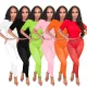Fashion short sleeved mesh pants two-piece set