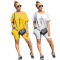 Fashion, casual and comfortable V-neck printed split short sleeved shorts set