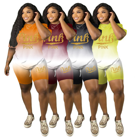 Cute printed letter sports casual set