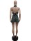 Elastic camouflage skirt set with straps and open back set