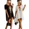 Fashion casual short sleeved loose printed irregular dress
