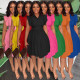 Gathered waist pleated dress