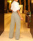Cute pleated three-dimensional pocket, personalized slim cargo pants