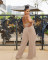 Lovely suspender wide leg pants two-piece set