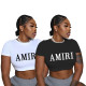 Hot selling letter printed T-shirt cross-border top