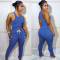 Fashion Solid Sport Casual Two Piece Set