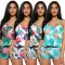 Fashion casual strap printing two-piece set