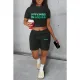 Fashion Large Print Casual Two Piece Set