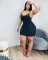 Fashionable printed sleeveless sexy buttock wrap dress