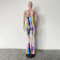 Sexy suspender graffiti positioning printed wide leg jumpsuit
