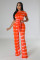 New Fashion Casual Printing Set Wide Leg Pants and Pants Two Piece Set
