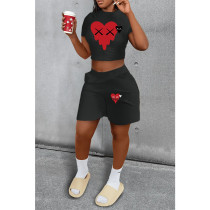 Fashion Large Print Casual Two Piece Set