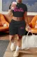 Fashion Large Print Casual Two Piece Set