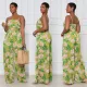 Hot selling flower suspender loose and sweet casual jumpsuit