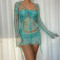 Beaded Knitted Sweater Three Piece Set
