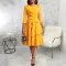 Sexy and fashionable round neck dress