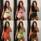 Solid color threaded bubble jacquard vest shorts set