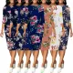 Sexy and fashionable printed lace dress