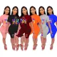 Large Letter Printing Fashion Sports Casual Two Piece Set