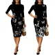 Sexy and fashionable printed lace dress