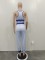 Fashion casual color contrast women's suspender top and pants set
