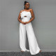Fashionable and sexy strapless jumpsuit