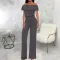 Sexy and fashionable one line collar bra jumpsuit