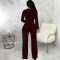 Sexy and fashionable V-neck high elastic bright silk jumpsuit