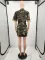 Zip Camo Straight Dress