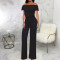 Sexy and fashionable one line collar bra jumpsuit