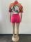 Fashionable Knitted Elastic Figure Drawing Sweater Short Set