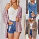 Fashion medium long sleeved loose knit cardigan