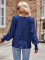 Fashion casual solid color round neck long sleeved patchwork top