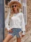 Fashion casual solid color round neck long sleeved patchwork top