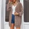 Fashion medium long sleeved loose knit cardigan