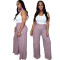 Fashion ultra soft colored cotton ribbed casual pants