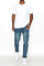 Fashion elastic side pocket jeans men's cargo pants