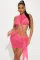 Fashionable Sleeveless Tank Top, Ruffled Half Skirt, Mesh Sexy Set