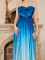 Sexy and Elegant Gradient Color Bra Slim Fit Evening Dress