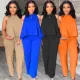 Fashion loose fitting top casual pants two-piece set
