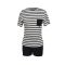 Fashion striped short sleeved shorts casual two-piece set