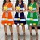 Sexy and fashionable digital printed sleeveless V-neck dress