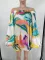 New Off Shoulder Lantern Sleeve Printed Dress